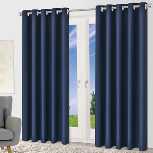 2PCS Modern Navy Blue Window Curtains For Living Room/bedroom/dining Room/study Room/home Office (exclusive Sheer)