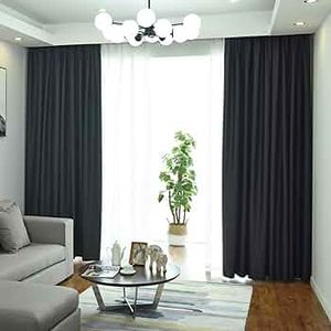 Black Curtain And Sheers For Window And Door Sitting Room Bedroom And Balcony