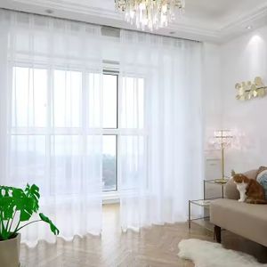 White Sheer Curtains 2.25M In Height