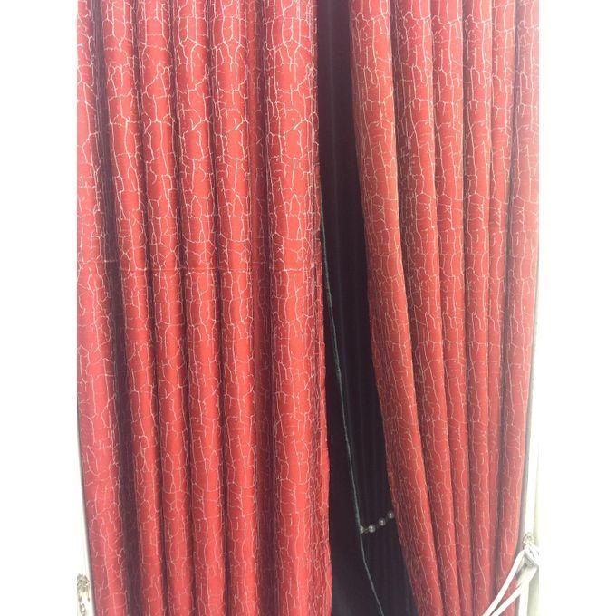 2pcs 0F 2M RUBY RED Floral Blackout Curtain 1M Each NEW ARRIVALS AND COMES WITH 1.5M FREE SHEER