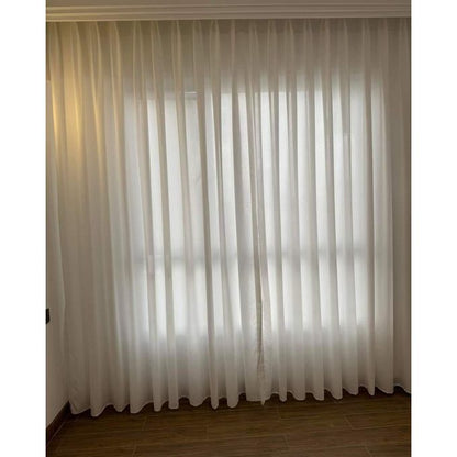 6m Heavy Plain White Sheer with Eyelet Header For use with curtain Rods