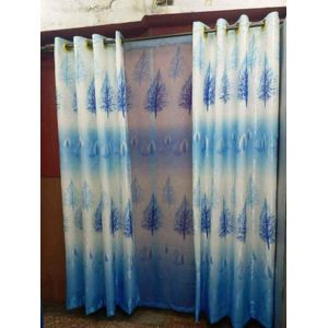 Heavy BLUE CURTAIN COMES IN A PACKAGE OF 2pcs Curtain And 1pc FREE Sheer
