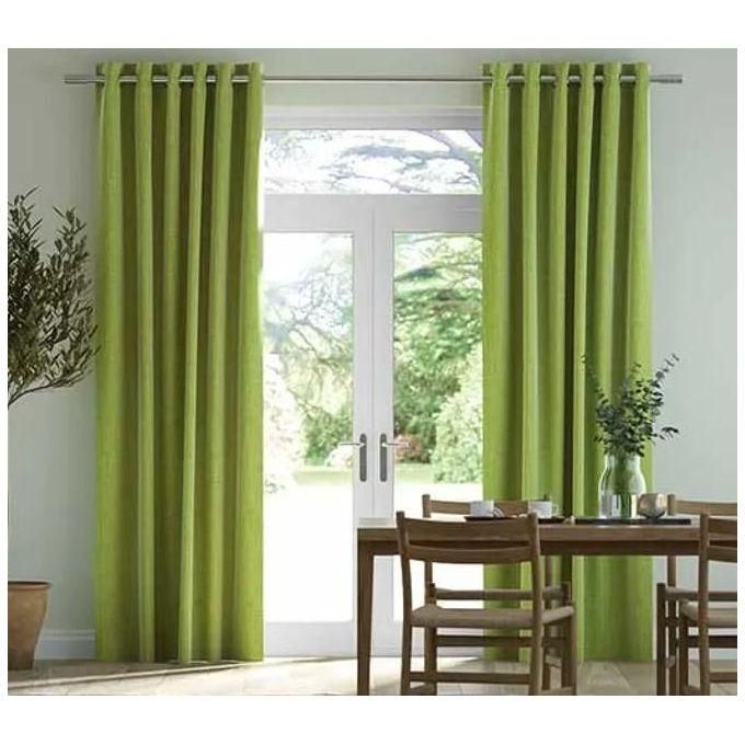 Green Curtain 2Pcs (1.5m)each 2M White sheer For living room window and door