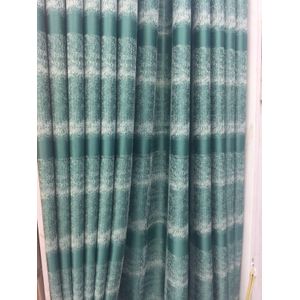 2Pcs Green Heavy Curtain With White Patterns