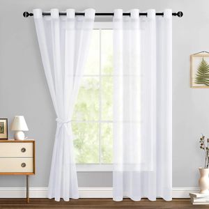 Window White Sheer Curtains 84 Inches Long (Height)