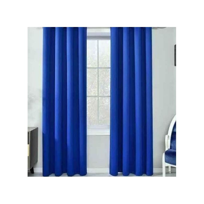Two Pieces of Blackout Royal Blue curtains (1.5m+1.5m) with 1pc heavy white sheer (2m).All panels have an eyelet header and a height of 2.4m