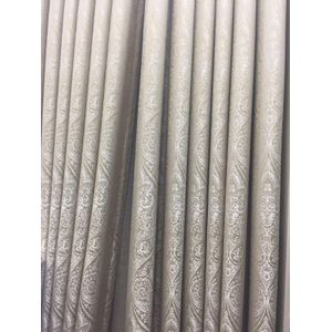2PCS Modern Window Curtains Beige Patterned Measuring 2M+2M With A 1Pc Sheer 3M. Ideal For Living Room/bedroom/dining Room/study Room/home Office (exclusive Sheer). With White Plastic Eyelets