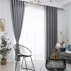 2Pcs NEW  FASHION GREY CURTAINS AND WHITE HEAVY  SHEER For Living Room/ Dinning  , Bedroom Windows And Doors.