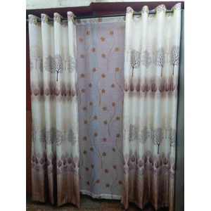 Heavy BROWN CURTAIN COMES IN A PACKAGE OF 2pcs Curtain And 1pc FREE Sheer