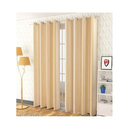 2Pcs Gold Curtains (1.5m+1.5m) with 1pc Heavy White Sheer (2m), all Panels Have an Eyelet Header and a Height of 2.4m