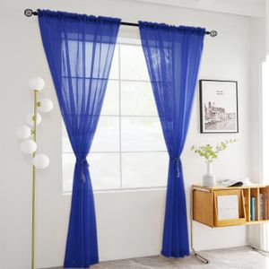 Royal Blue Sheer For Living Room Window And Door