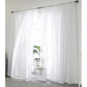 2pcs new arrivals White Sheers with Rod Pocket Header