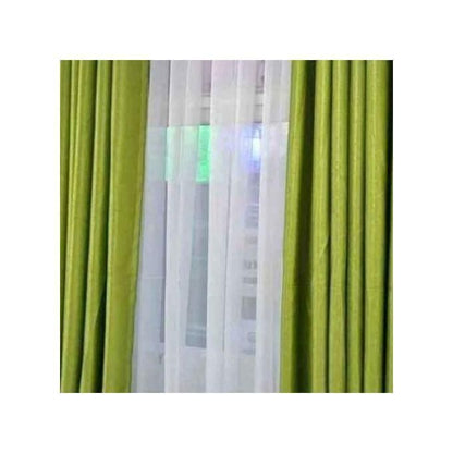 Modern GREEN Curtains (2 panels 1.5m each) with a 2m WHITE sheer