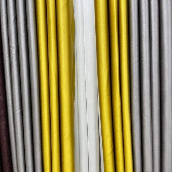 2pc  New Fashion Grey Blackout Curtains (1.5m Each) and 2pc Mustard Yellow Blackout Curtains 2pc (1m each) With 1Pc Heavy White Plain Sheer (3m). Both Curtains and Sheer have Eyelet Header for Easy Installation and Premium Look.