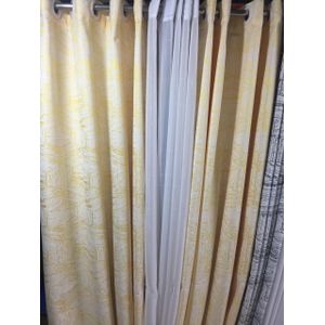 2pcs new arrivals blackout patterned curtains and eyelet header (1.5m each) with white long-lasting sheer with eyelet header (2m)