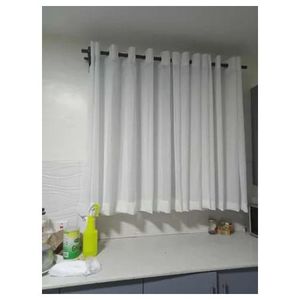  Kitchen Window Sheers 2PCS Standard Size White.