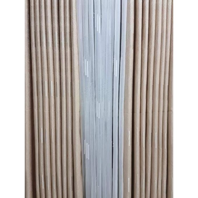 2pcs of Cream BLackout Curtain with a Sheer