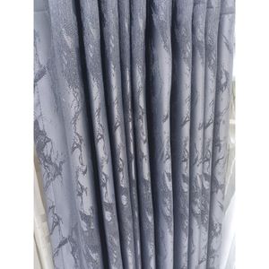2Pcs Heavy Blackout Dark Grey Curtain Patterns and Eyelet Header (1.5m Each) with White Heavy Sheer with Rod Pocket Header(2m)