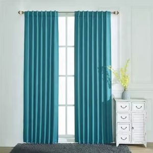 TURQUOISE BLUE BLACKOUT CURTAINS WITH SHEERS
