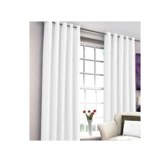 2pcs White Blackout Curtain (1.5m +1.5m) with a 2m Free sheer
