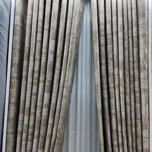 2 Pieces Window Curtains with Floral Design and Eyelet Header.