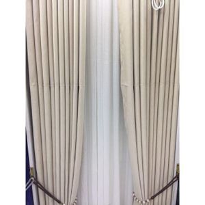 2pcs Luxury Cream curtain with a sheer