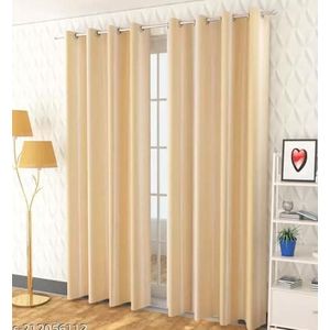 2Pcs Gold Curtains (1.5m+1.5m) with 1Pc of Heavy White Sheer (2m), All Panels Have an Eyelet Header and a Heigt of 2.4m
