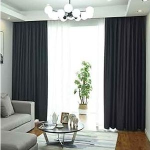 2 Pcs Black Curtains (1.5M Each) Sheer Excluded.