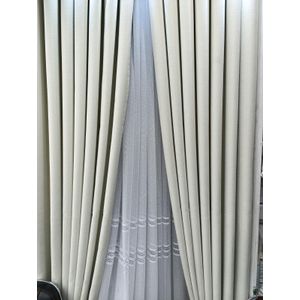 2PC New Heavy Cream Curtain (3m Each). Sheer excluded