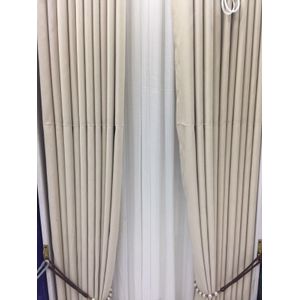 2PCS Modern Window Curtains Cream White Measuring 2M+2M With A 1Pc Sheer 3M. Ideal For Living Room/bedroom/dining Room/study Room/home Office (exclusive Sheer). With White Plastic Eyelets