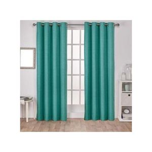 2PCS OF TURQUOISE GREEN  curtain and 1PCS  white sheer for Window and Door