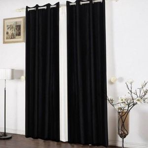 2Pcs Black Curtain For Window And Doors