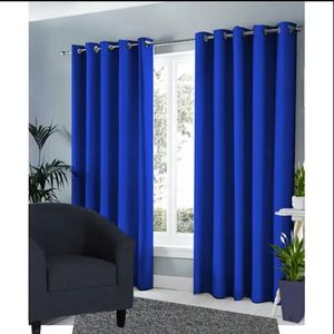 2 PCS OF CURTAIN AND 1PC SHEER OF New Royal Blue Curtains ,sheers ,Tiebacks Curtain Rods For Windows And Doors