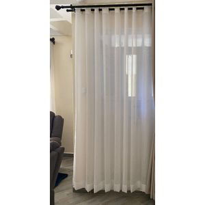  1pc New White Heavy Plain Sheer (3m) with Eyelet Header and White Rings for Easy Installation and Premium Look.