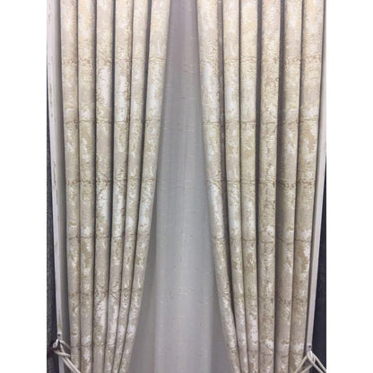 2PCS Modern Window Curtains Beige Patterned Measuring 2M+2M With A 1Pc Sheer 3M. Ideal For Living Room/bedroom/dining Room/study Room/home Office (exclusive Sheer). With White Plastic Eyelets