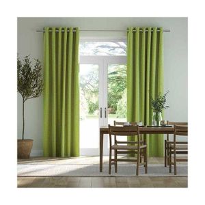 GREEN CURTAINS 2Pcs (1.5m Each) With 2M WHITE HEAVY  SHEER For Living Room Window And Door