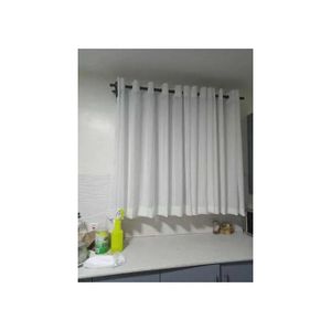 TWO Pieces 1.5M HEAVY SHEER 1PCSPLAIN WHITE sheer measuring 2m for kitchen window