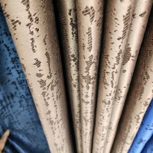 2Pcs New Plain Embossed Luxury Blackout Curtains (1.5m+1.5m) with 1pc Heavy White Sheer (2m), all panels have an eyelet header and a height of 2.4m