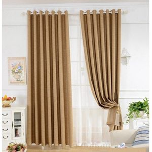 2Pcs Beige Curtains (1.5M +1.5M) + 1Pc FREE SHEER (2M)