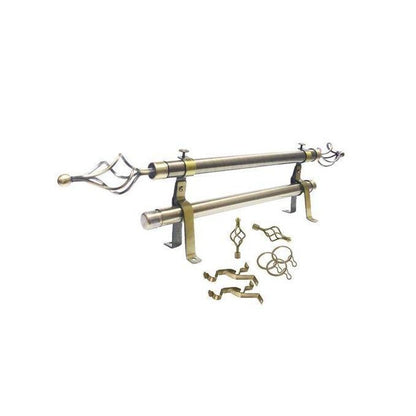 Modern Adjustable Double Rods- Antique Brass