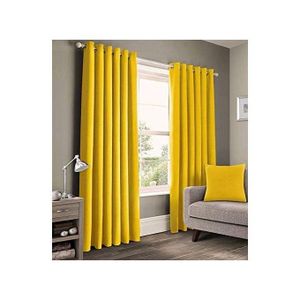 Curtain 2PC Mustered yellow (1.5M Each) + FREE SHEER