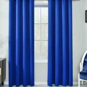 Curtains 2Pc ROYAL Blue (2M Each) + FREE WHITE SHEER 3M