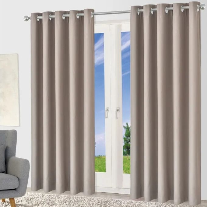 2PCS Modern Beige Window Curtains For Living Room/bedroom/dining Room/study Room/home Office (exclusive Sheer)