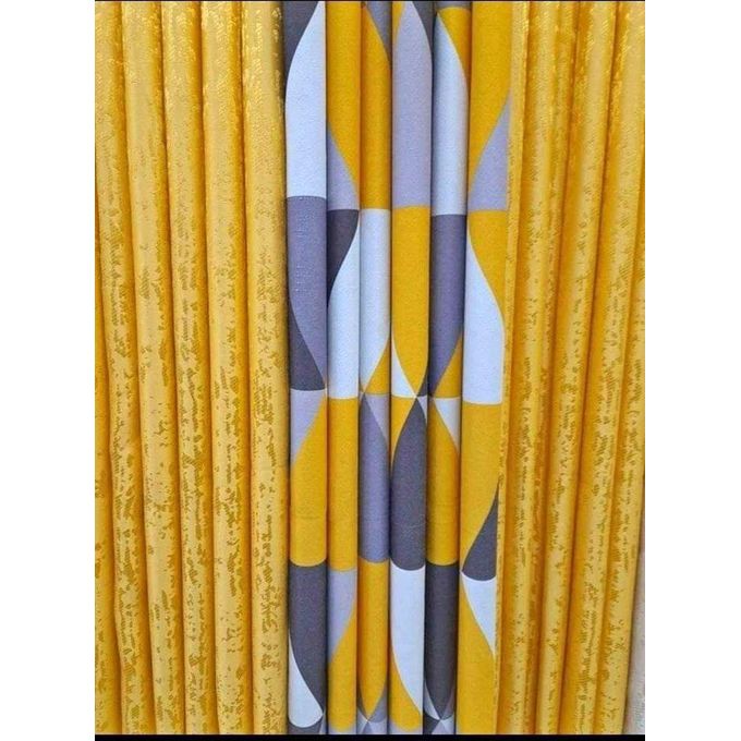 2pc  New Fashion Blackout Curtains (3m Each) with 1pc Heavy White Plain Sheer (5m). Both Curtains and Sheer have Eyelet Header for Easy Installation and Premium Look.