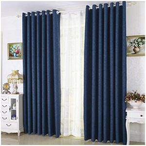 2 Pcs Navy Blue Curtains (1.5M Each) With 2M Free White Sheer. All Panels are 2.25M In Height