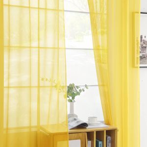 Yellow Sheer For Living Room Window And door