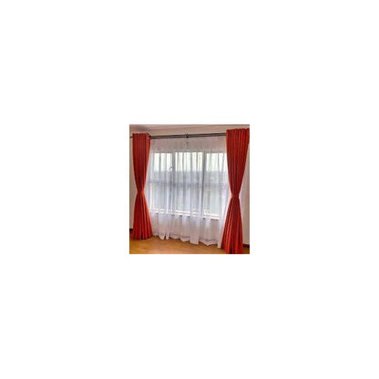 Orange CURTAINS 2Pcs (1.5m Each) Each 2M WHITE SHEER With FREE 2m Single Curtain Rod – Elegant Window Drapes For Living Room & Bedroom