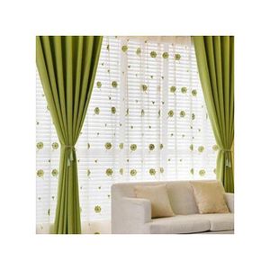 Modern GREEN Curtains (2 panels 1.5m each) with a 2m WHITE MATCHING sheer