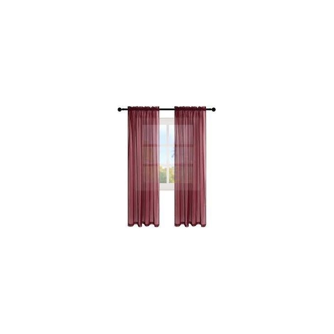 Sheers Curtain 1 Piece Maroon HEAVY Sheer For Window And Door Sitting Room And Bed Room