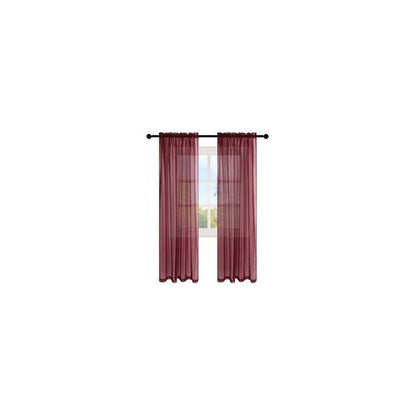Sheers Curtain 1 Piece Maroon HEAVY Sheer For Window And Door Sitting Room And Bed Room
